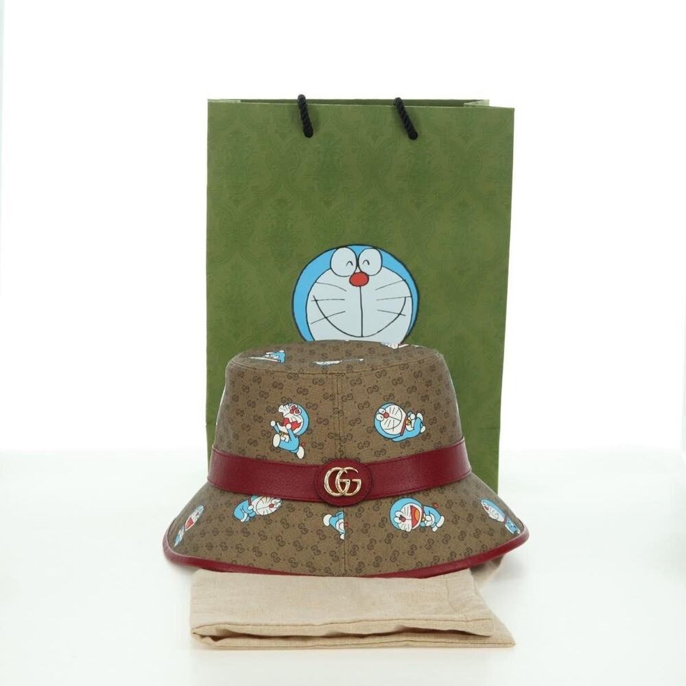 Gucci x Doraemon Micro GG Supreme Bucket Hat Brown